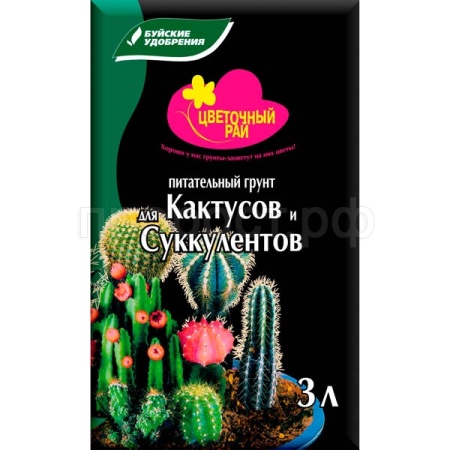 Грунт Цветочный Рай 3л для Кактусов и Суккулентов